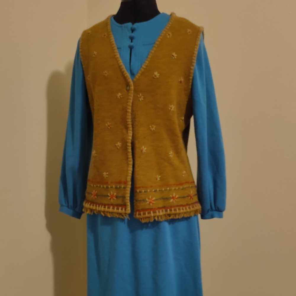 Vtg 1970s wool vest